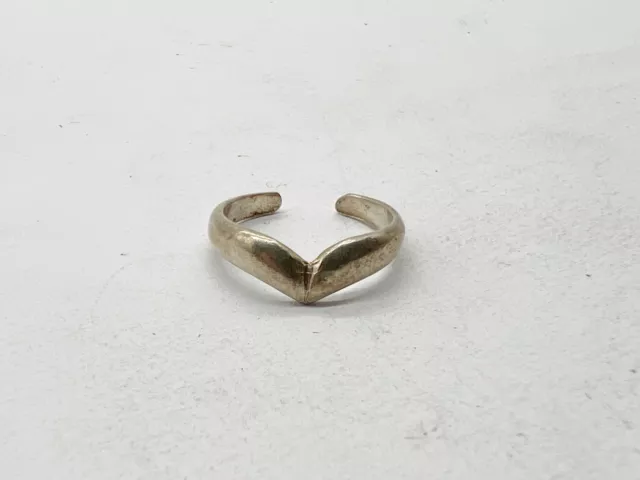 Vintage Solid Sterling Silver Wishbone Open Back Ladies Toe Ring Size I