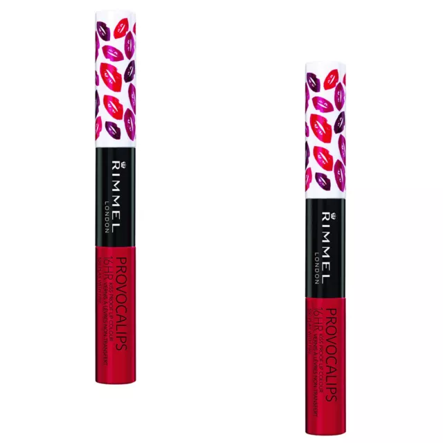 (2 Pack) Rimmel Provocalips 16hr Kissproof Lipstick Play with Fire 0.14 Fluid Oz