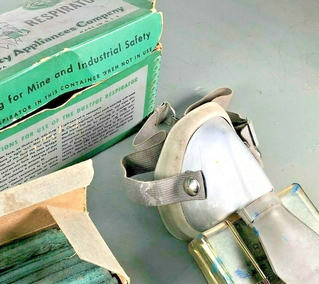 Vintage Mask Pittsburg PA Mine Safety Appliances Co. in Original Box