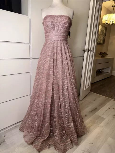 New La Femme Dress-Sweetheart Neck Line- Prom- Ball Gown- Size 6 Mauve-Rose-Long