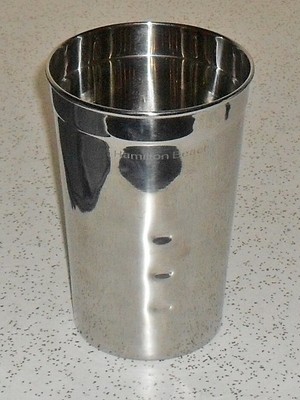 Hamilton Beach stainless steel mixing cup 5.75" tall, holds 24 oz. full, #727