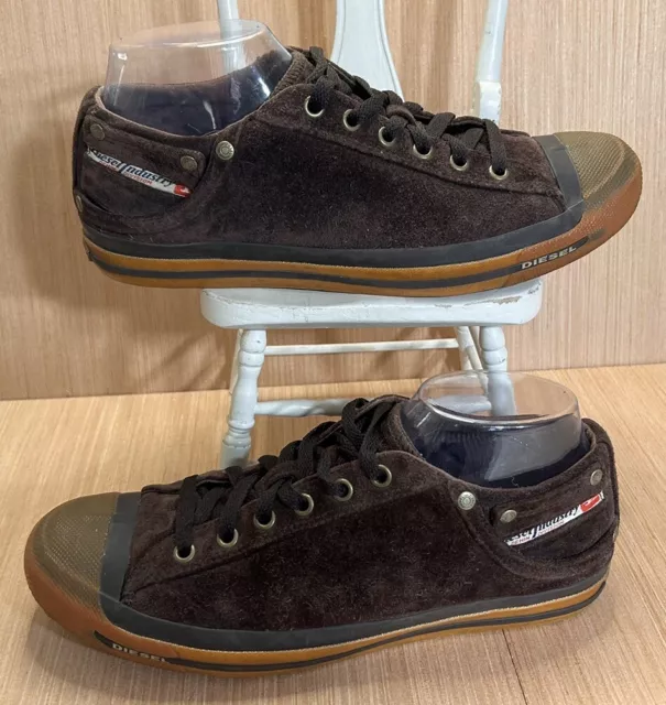 Diesel Exposure Magnete low Brown Suede Sneaker F8-04-YL Men's Size 9 2