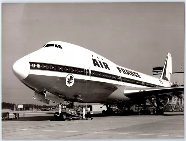 Aviation Airplane Air France Airlines Boeing 747 Issued B&W 7x9.5 Photo A1