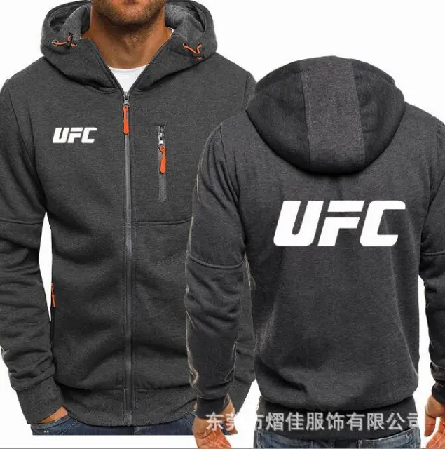 UFC Men's Casual sports Sweatshirt Jacket Hoodie Sportswear plus velvet coat