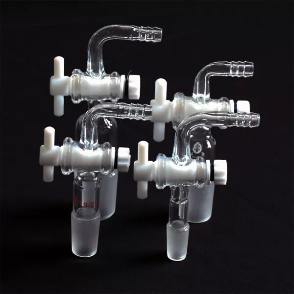 Glassware Kit PTFE stopcock Straight Glass vacuum adapter with hose connection 2