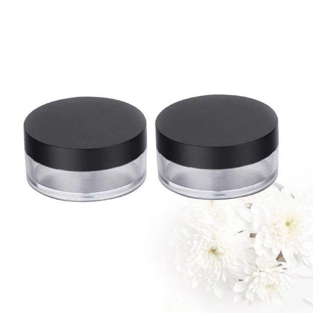 2 piezas estuche en polvo reutilizable frascos redondos contenedor de maquillaje suelto