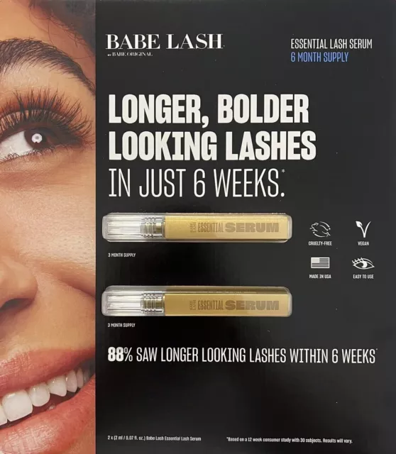 BabeLash Essential 2x 2ml | 6 month supply | Longer Eyelashes! Skincare Haircare