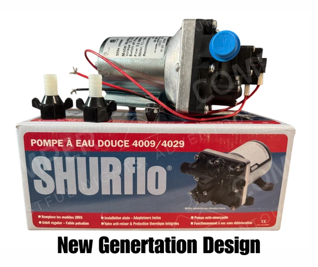 Pompe à Eau Douce Shurflo Aqua King II 12V – 2,0 GPM, Marine, Neuve