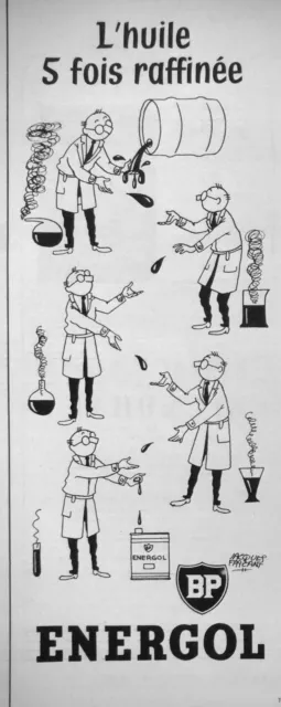 1954 Bp Energetol Oil Press Advertisement 5 Times Refined - J.faizant Drawing