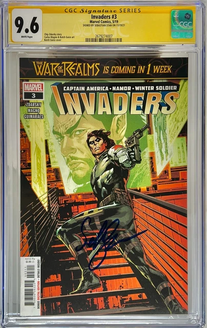 Sebastian Stan Signed CGC Signature Series Graded 9.6 Invaders #3