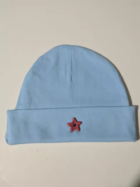 Newborn baby boy beanie cap hat red star patriotic size 0-6 months NEW