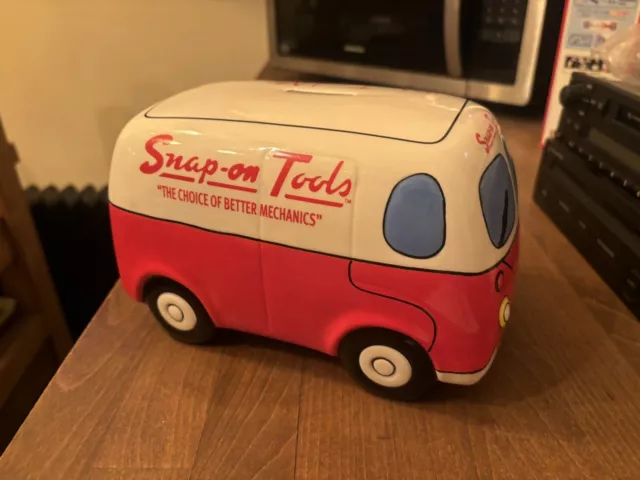 Snap On Tools Ceramic Volkwagon VW Camper Van Money Box Bank