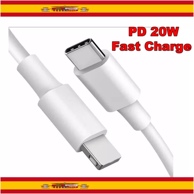 Cable De Datos Carga Rápida Para Iphone Ipad Cargador USB C 1M 20W PD Typo C Usb