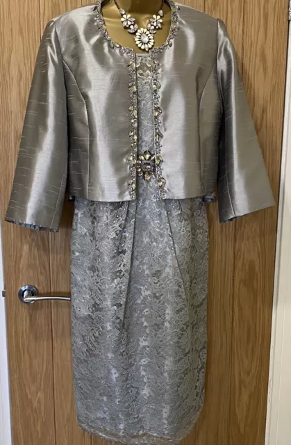 Libra Mother Of The bride Outfit-  2 Piece Dress Jacket Size 14 BNWT Occasion