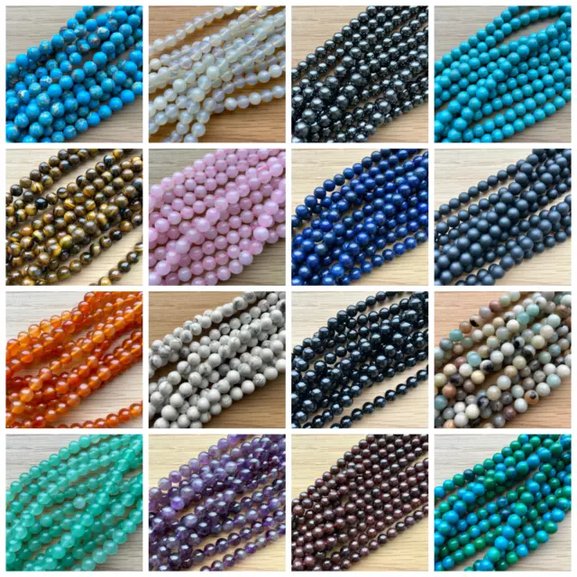 Gemstone Beads Round 4mm 6mm 8mm BUY 3 GET 1 FREE!