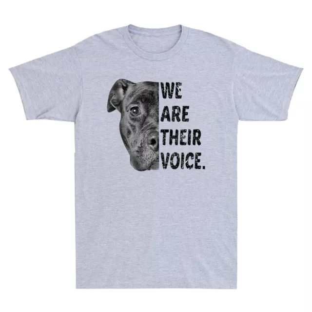 We Are Their Voice Pit Bull Funny Dog Lover Gift Vintage Men's Cotton T-Shirt