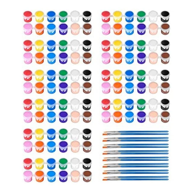 140-Teiliges Acrylfarben-Set, 12 Farben Acrylfarbenstreifen für Bastelfarbe2752