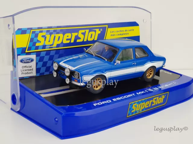 Slot car scalextric superslot H3592 Ford Escort MK1 Blu/White