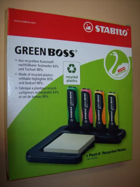 Stabilo Marker Textmarker 4 Stück Tisch Set Green Boss Leuchtmarker