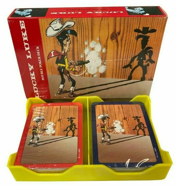 2 Decks of Cards Double Poker Deck LUCKY LUKE Fabriqué par Modiano nouveau...