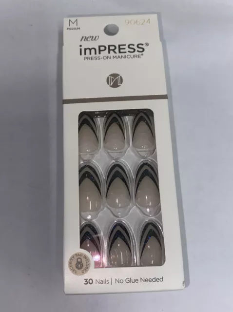 KISS ImPRESS PressOn Manicure HOTTIE Med Almond 30 Pcs