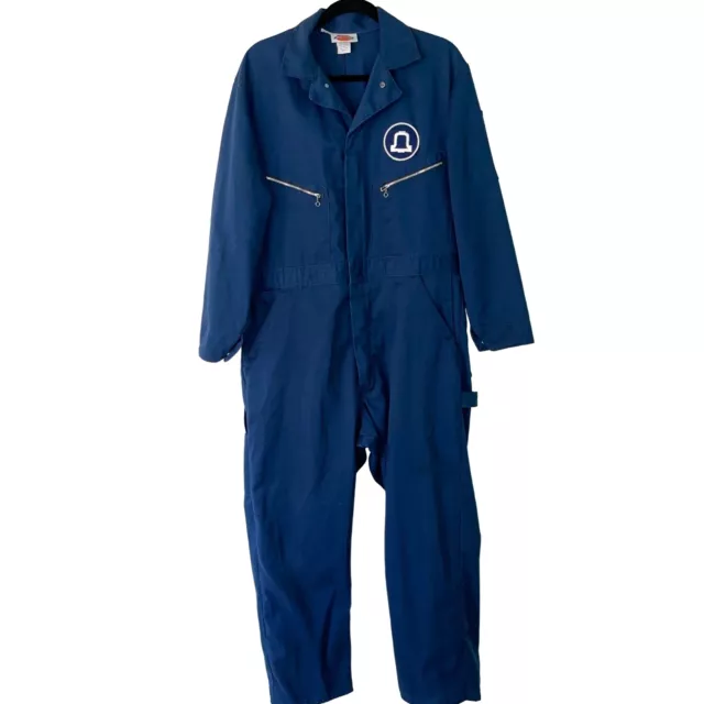 Dickies Vintage Mens Coveralls Blue Size Medium Ma Bell Logo Workwear Belize