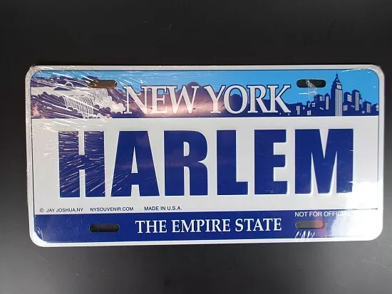 New York Harlem Plate Metall Schild Metal 30 cm USA,The Wolkenkratzer State