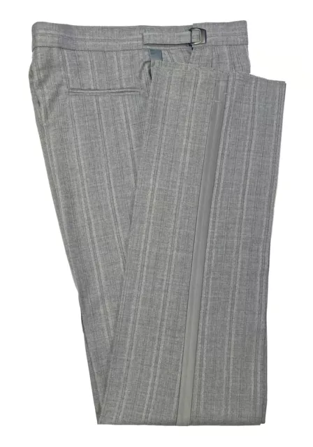 Grey Tuxedo Pants with Satin Stripe Retro Vintage 39-41" Waist Regular Rise