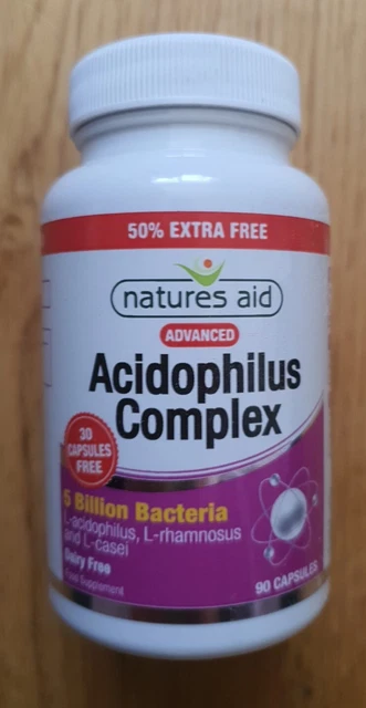 NATURE'S AID ACIDOPHILUS Complex 5 Billion Capsules 90 BBE 04/23 £3.48 ...