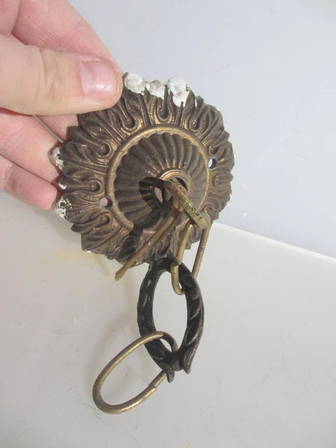 Vintage Gold Metal Ceiling Light Hook Chandelier Rose Old Rococo Antique STYLE 10