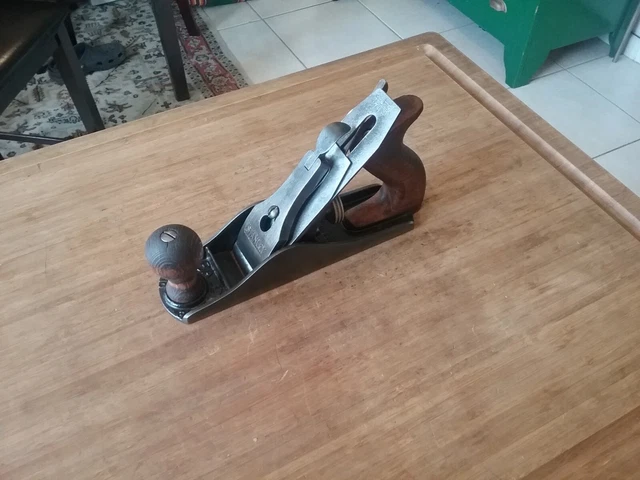 Vintage Stanley Bailey No3 Wood Plane * Kidney Cap* Flat Sole USA (REF5)