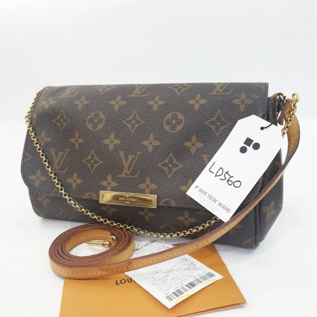 Auth Louis Vuitton Favorite MM Monogram M40718 Genuine Clutch Shoulder Bag  LD171