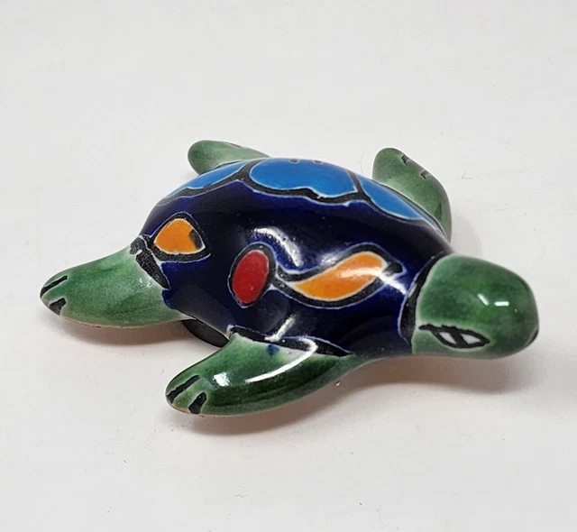 Talavera Ceramic Sea Turtle Magnet Hand Painted 3" x 2.5"