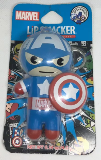 Marvel Captain America Lip Smacker Keychain Lip Balm Red, White & Blue-Berry