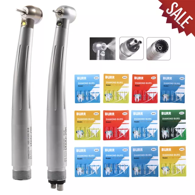 NSK Style Dental Fiber Optic LED E-generator handpiece/ 100*FG1.60mm Diamond Bur