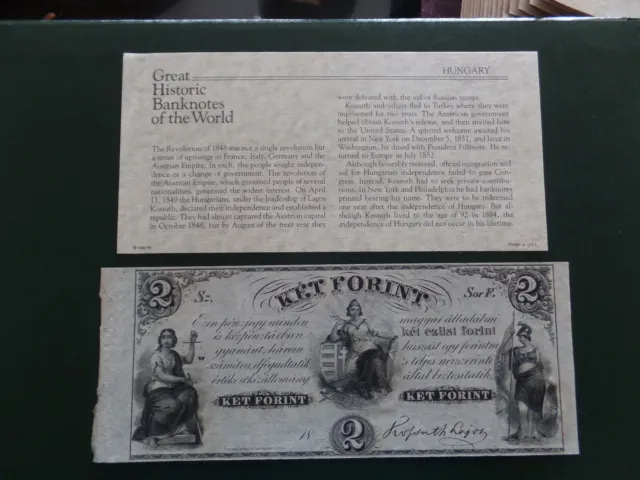 Great Historic Banknotes Hungary 2 Forints 1800's