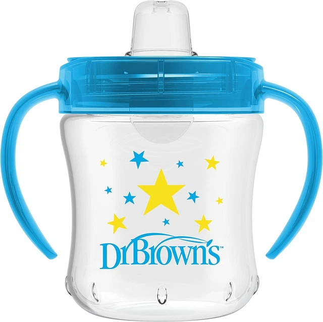 Dr. Brown's Polypropylene (PP) Transition Sippy Cup with Soft Spout - Blue - 6oz