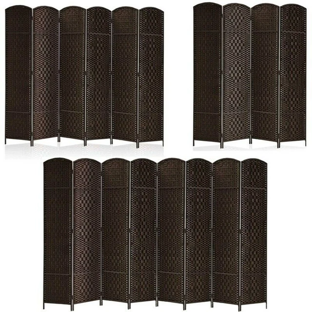 TWOWAY HINGES DIAMOND Weave Fiber Room Divider Folding Privacy Screen