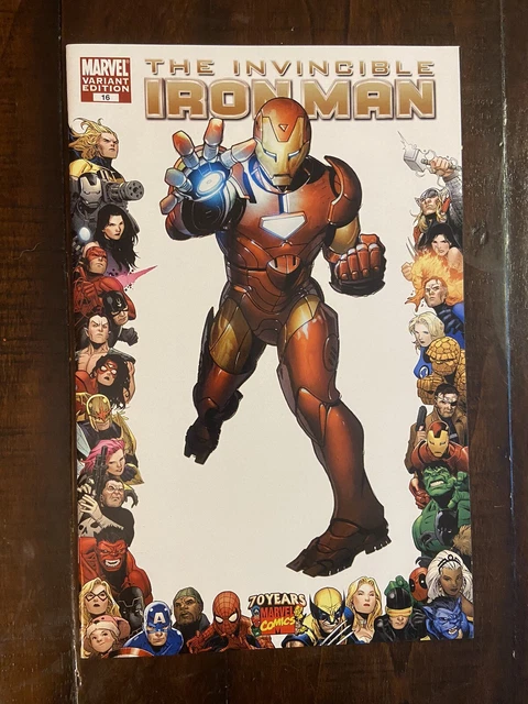 Invincible Iron Man Issue 16 (2009) Salvador Larroca Variant 70th Anniversary