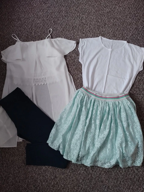 Girls Outfits River Island/Peacocks Tops, Monsoon Skirt & M&S Leggings 9-10 year