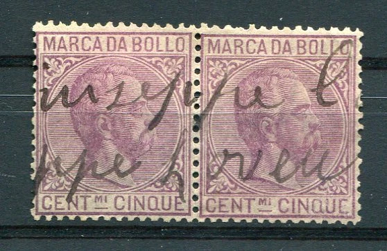 ITALIE - Timbres FISCAUX, MARCA DA BOLLO CENTESIMI CINQUE, oblitéré