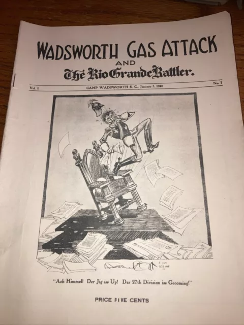 Gas Attack New York Division of the 27th Div VSA Camp Wadsworth Jan 5 1918 WWI