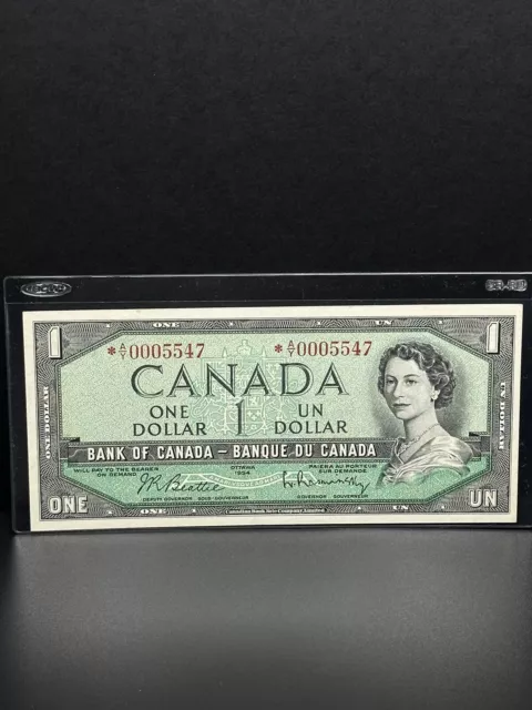 1954-1 DOLLAR BANK OF CANADA STAR NOTE Near Uncirculated Very Nice Piece