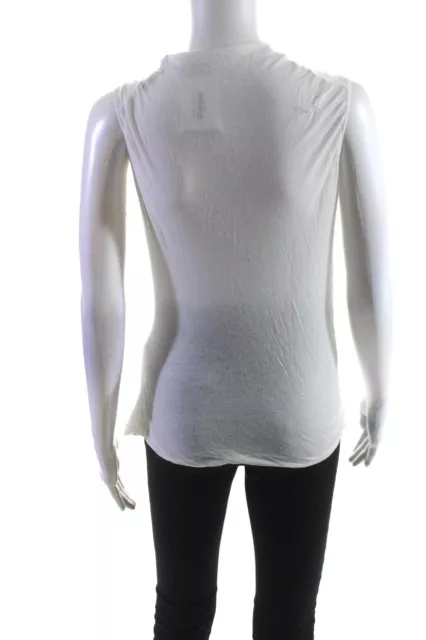 Rick Owens Lilies Womens White Drape Neck Twist Sleeveless Blouse Top Size 10 3