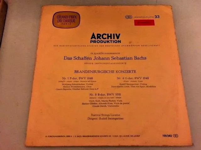 Bach - Brandenburgische Konzerte | Archivproduktion Instrumentalkonzerte | LP