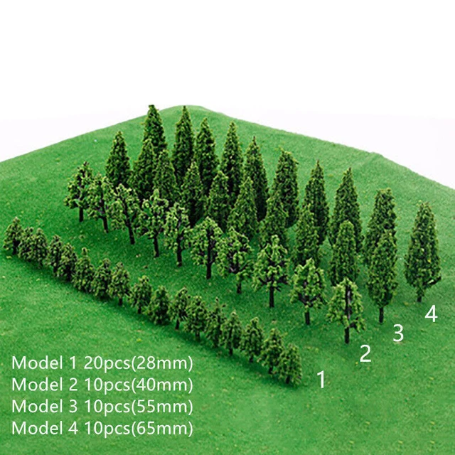 Lot De 10 Arbres Miniatures En Plastique - Échelle 1:150 Pour Maquettes De Train, Dioramas, Parcs