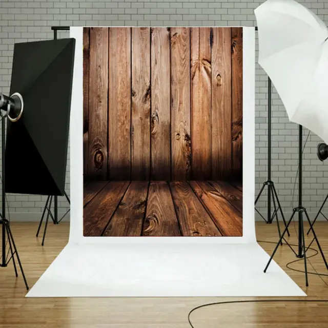 T0# Thin Wood Grain Photo Background Cloth Photographic Backdrops Props