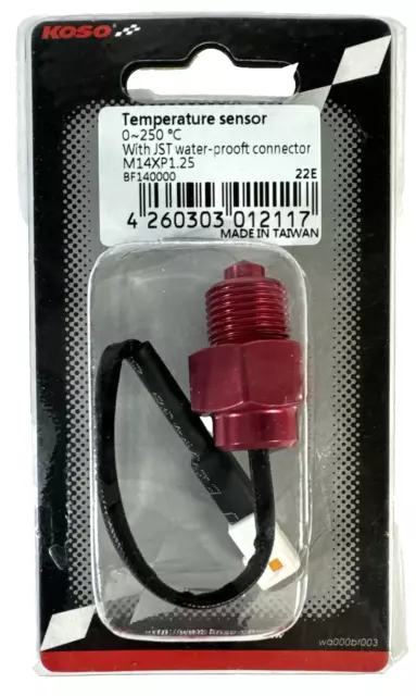 KOSO Temperaturgeber Temperaturfühler 0-250°C M14 x P1.25 weißer Stecker NEU OVP