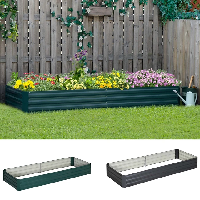 GALVANIZED STEEL RAISED Garden Bed Elevated Planter Box Easy DIY and