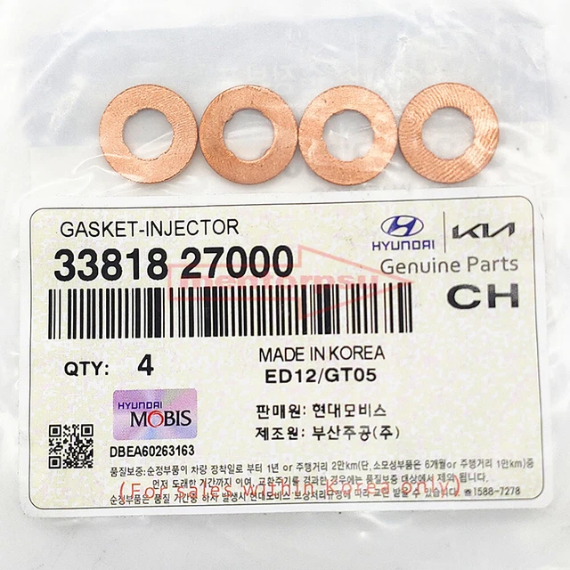 4X OEM FUEL Injector Copper Washer For Hyundai Tucson Santa Fe Sportage